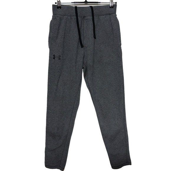 Under Armour Sweatpants Mens Large Gray 28x29 Coldgear Rival Fleece Fitted Pants - Picture 1 of 7